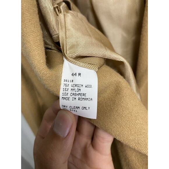 Oscar De La Renta Mens Cashmere Wool Solid Camel Blazer Sport Coat Size 44 R - Picture 4 of 5
